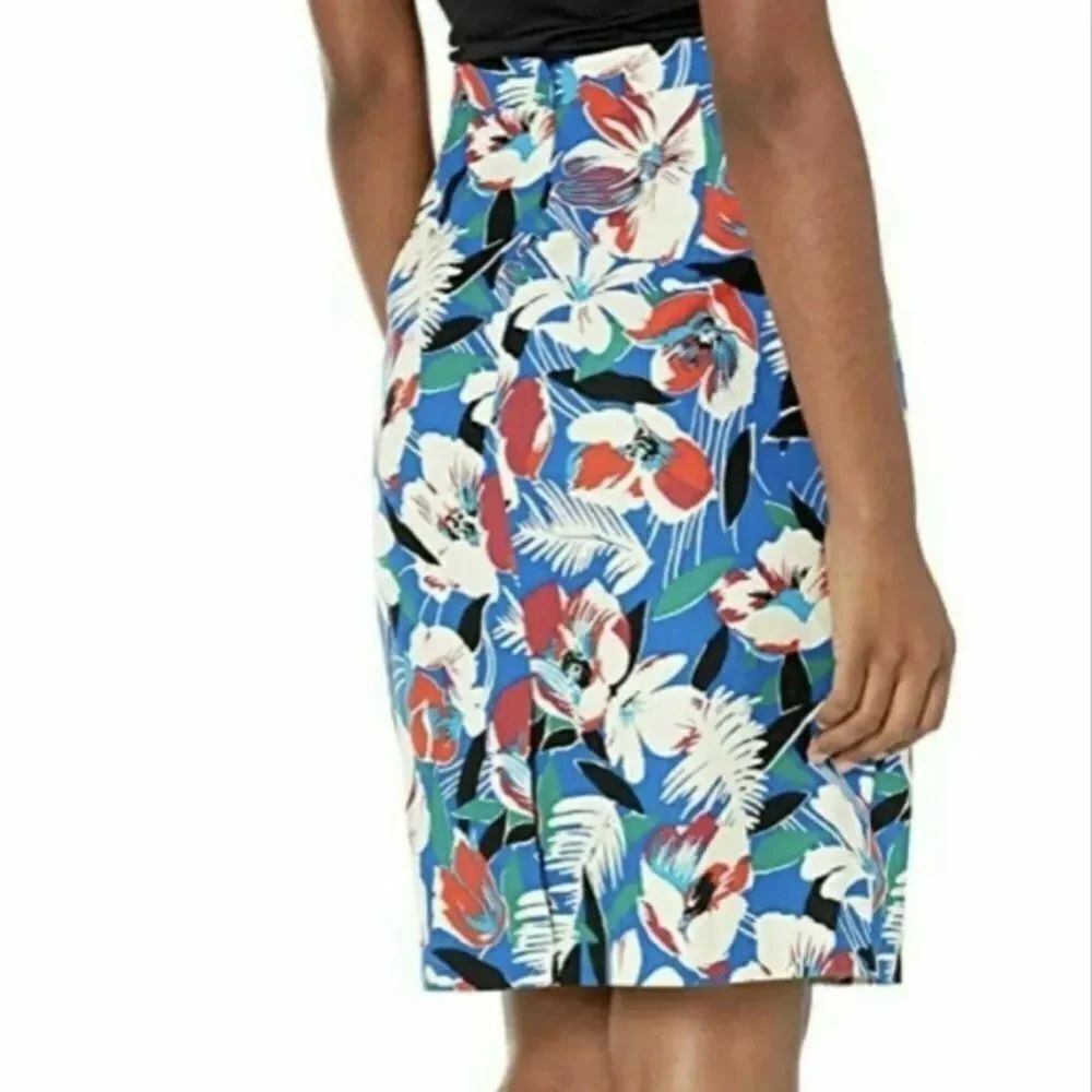 J.crew Floral Print Basket Weave Pencil Skirt(Size 2)